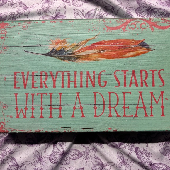 Other - Inspirational Wall Art with Feather Design